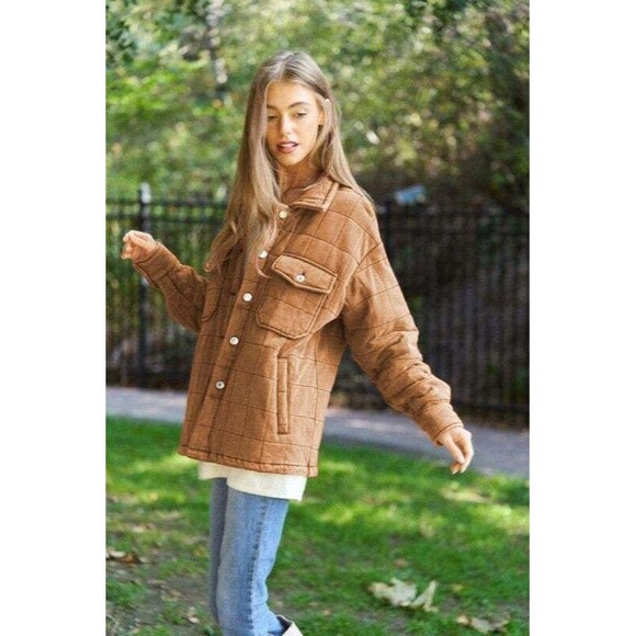 NFS Davi & Dani Mineral Wash Quilted Pockets Shacket - Picture 2 of 10